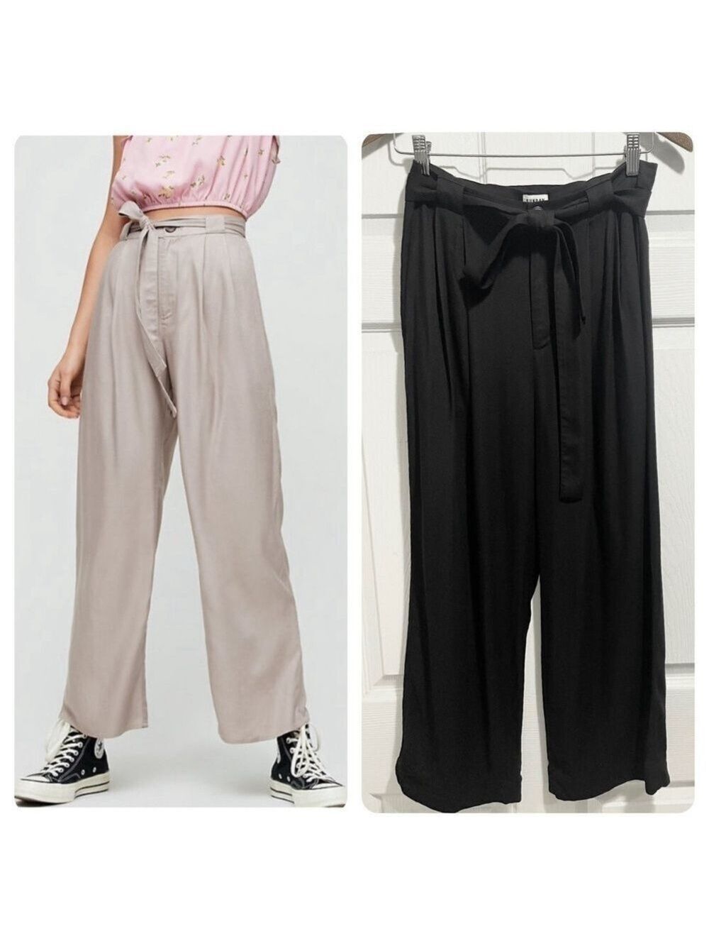 Aritzia Sunday Best BLACK Erinjoy Wide
Leg Tie Front Pants Trousers Size 6